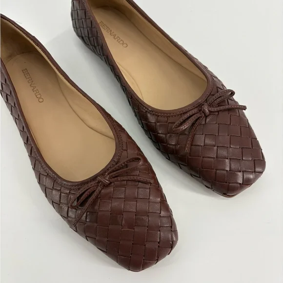 NWOT Bernardo x Anthropologie Gwynn Chocolate Woven Flats - Picture 10 of 10